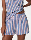 Pure Cotton Striped Shortie Set