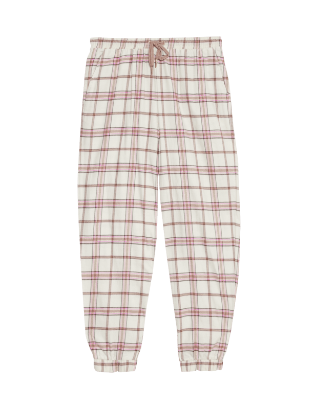 Pure Cotton Checked Pyjama Bottoms