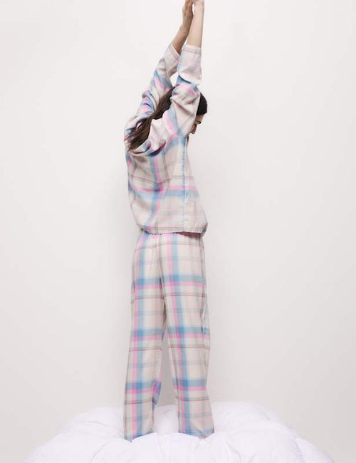 Cotton Blend Checked Pyjama Bottoms