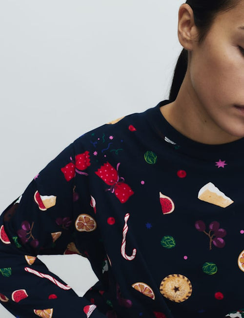 Pure Cotton Family Christmas Food Pyjama Set