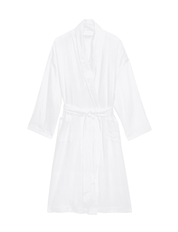 Pure Cotton Textured Dressing Gown