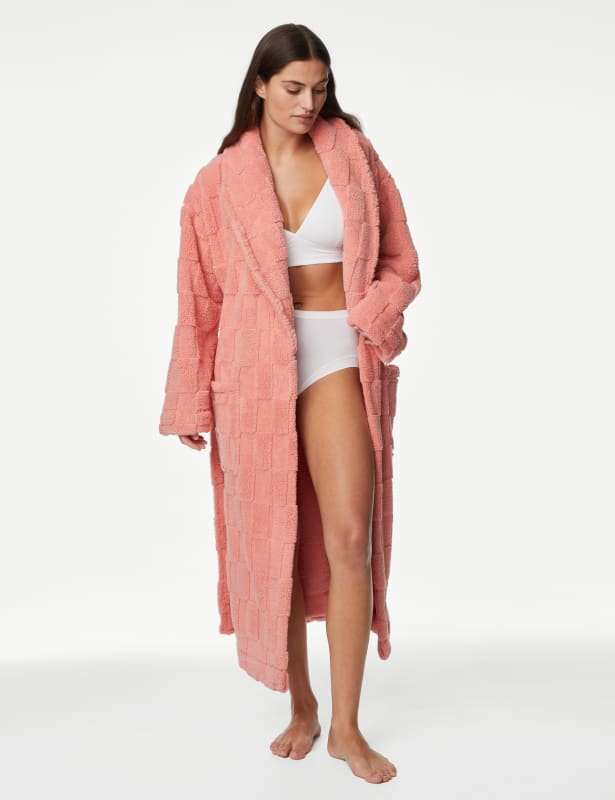 Marks and spencer fleece dressing gown best sale