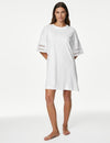 Pure Cotton Broderie Trim Nightdress