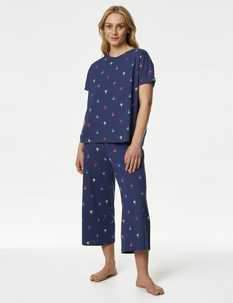 Cotton Rich Crop Leg Pyjama Set