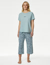 Cotton Rich Crop Leg Pyjama Set