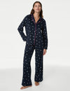 Fleece Printed Revere Pyjama Set