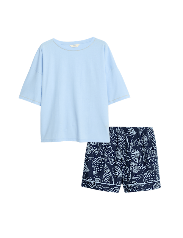 Cotton Rich Printed Shortie Set