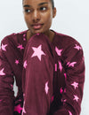Fleece Star Print Cuffed Hem Pyjama Set