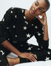 Fleece Star Print Cuffed Hem Pyjama Set