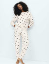 Fleece Star Print Cuffed Hem Pyjama Set
