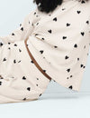 Fleece Star Print Cuffed Hem Pyjama Set