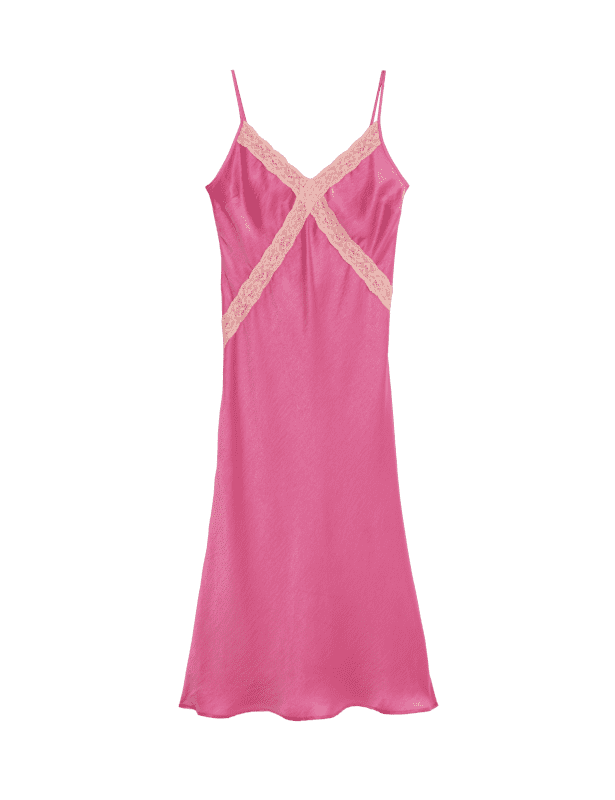 Satin Lace Detail Chemise