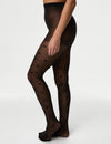 Sheer Bow Diamond Tights