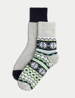 2pk Thermal Wool Blend Ankle High Socks