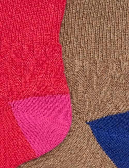 2pk Thermal Wool Blend Ankle High Socks