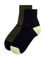 2pk Thermal Wool Blend Ankle High Socks