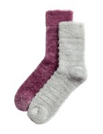 2pk Velvet Ankle High Socks