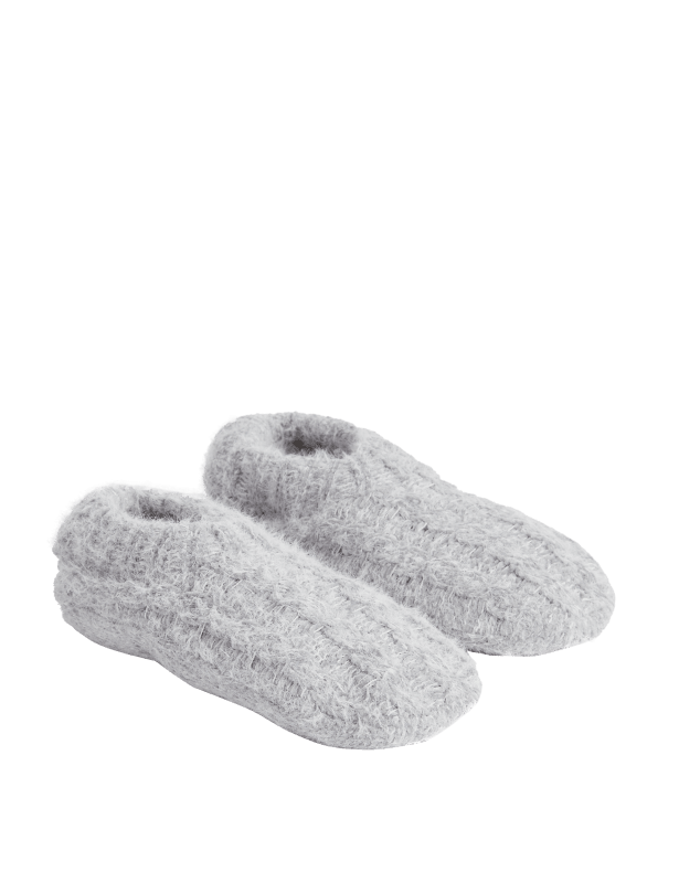 Cable Knit Low Cut Slipper Socks