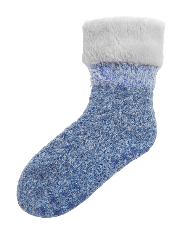 Fluffy Faux Fur Collar Slipper Socks