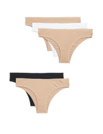 5pk Cotton Lycra™ Brazilian Knickers