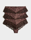 3pk Lace Trim Brazilian Knickers