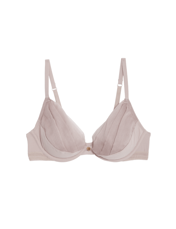 Lotus Chiffon Wired Plunge Bra (A-E)