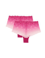 2pk Cleo Lace Ombre Low Rise Knicker Shorts