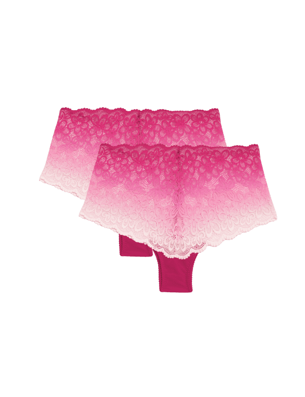 2pk Cleo Lace Ombre Low Rise Knicker Shorts