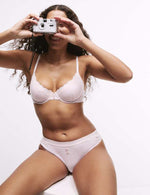 Lotta Ribbed Wired Demi Bra with Cotton (A-E)