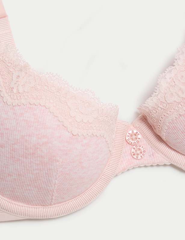 Lotta Ribbed Wired Demi Bra with Cotton (A-E)