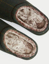 Wool Lined Heritage Tweed Mule Slippers with Freshfeet™