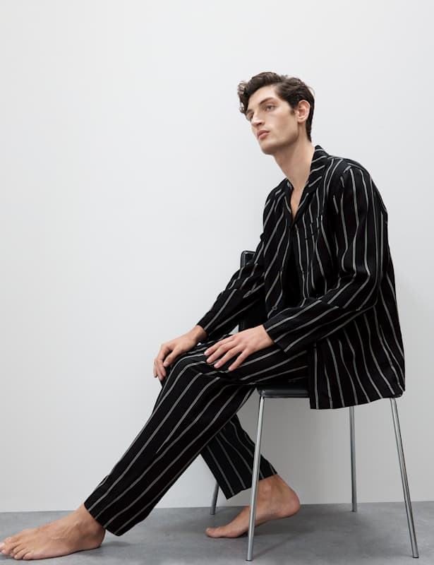 Lyocell Striped Pyjama Bottoms