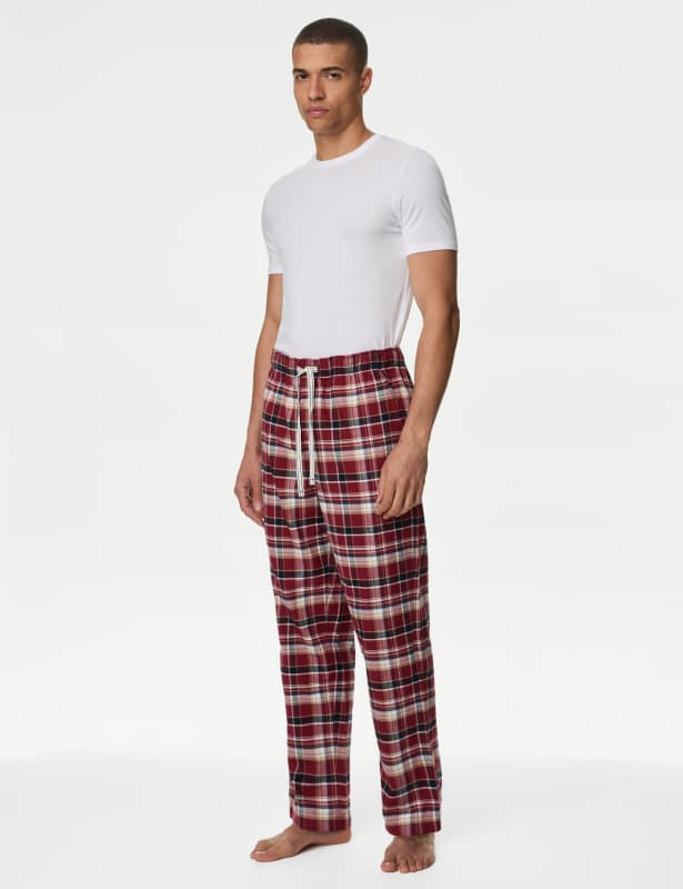 Pure Cotton Checked Pyjama Bottoms