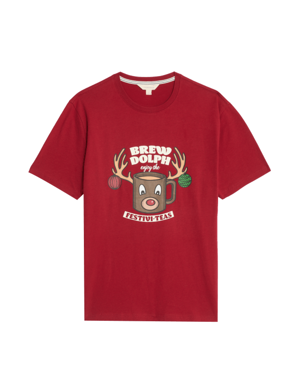 Pure Cotton Brewdolph Graphic Pyjama Top