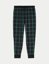 Cotton Rich Brushed Checked Jogger Bottoms