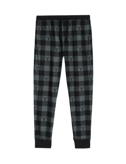 Cosy Knitted Checked Jogger Bottoms