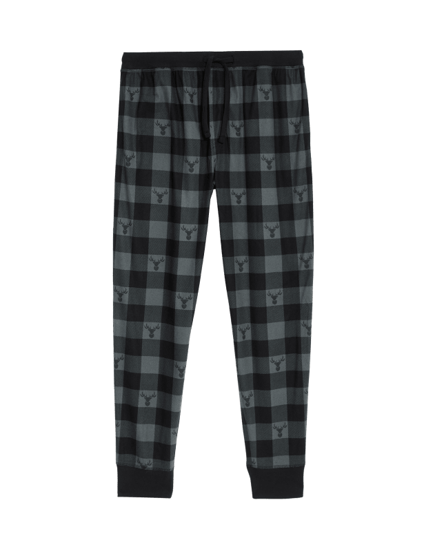 Cosy Knitted Checked Jogger Bottoms