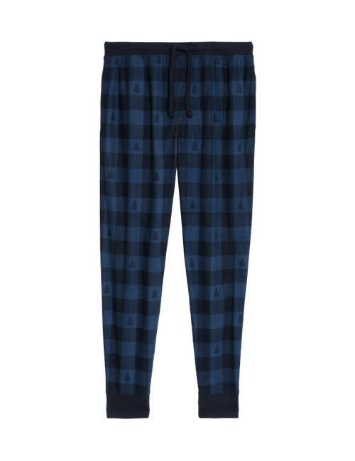 Knitted Checked Jogger Bottoms