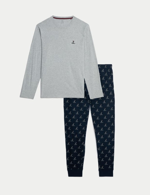 Pure Cotton Ski Print Pyjama Set