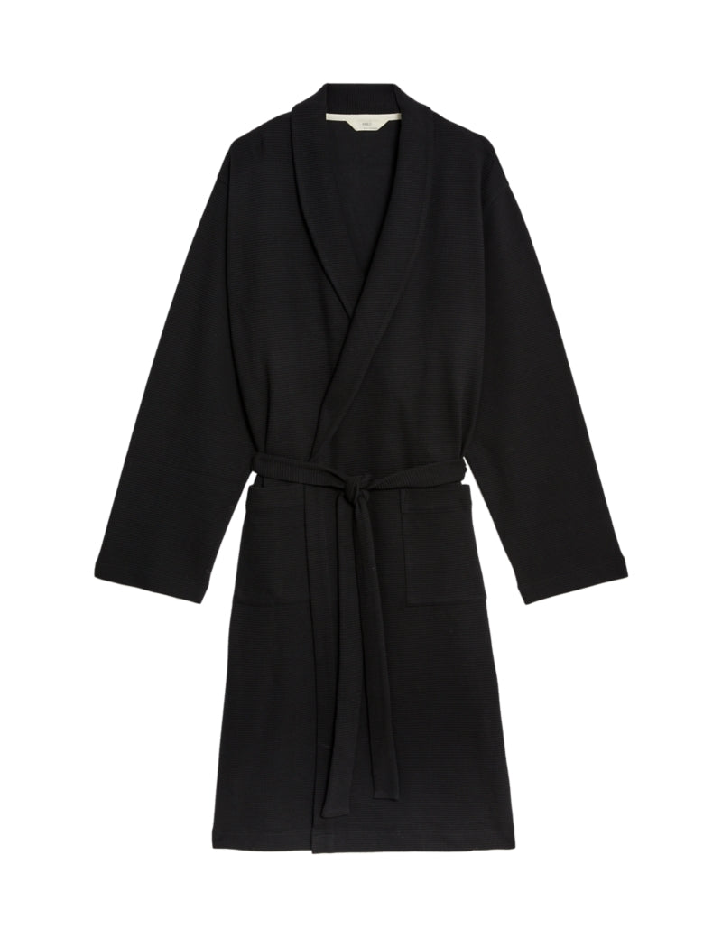 Pure Cotton Waffle Lightweight Dressing Gown