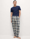 Pure Cotton Checked Loungewear Bottoms
