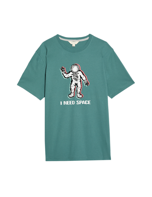 Pure Cotton Spaceman Graphic Pyjama Top