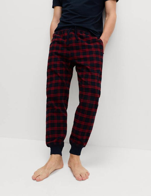 Pure Cotton Checked Pyjama Bottoms