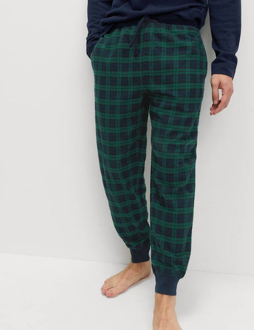 Pure Cotton Checked Pyjama Bottoms
