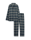 Pure Brushed Cotton Checked Pyjama Set