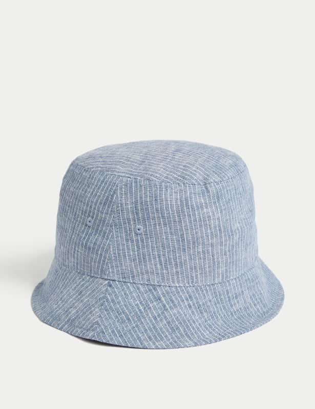 Linen Rich Striped Bucket Hat