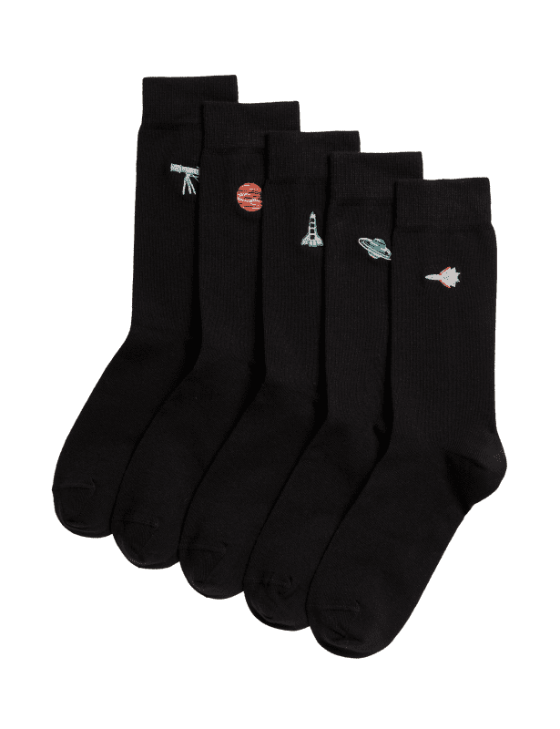 5pk Cool & Fresh™ Space Cotton Rich Socks