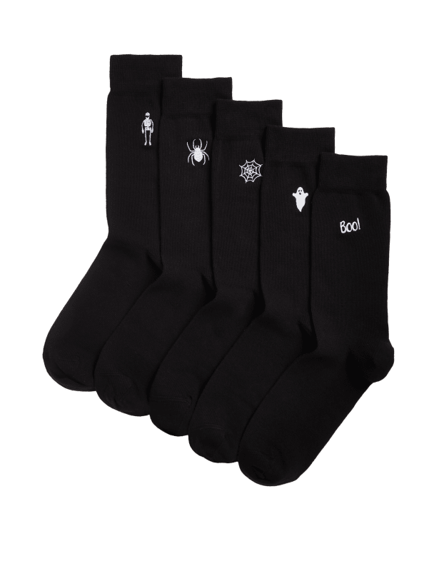 5pk Cool & Fresh™ Halloween Cotton Rich Socks