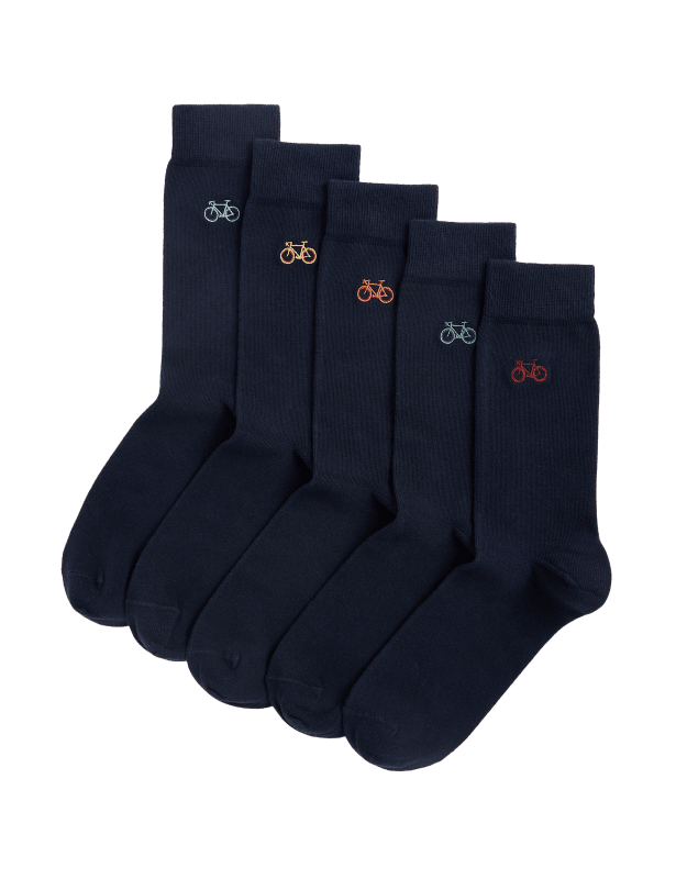 5pk Cool & Fresh™ Bicycle Cotton Rich Socks