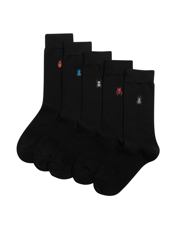 5pk Cool & Fresh™ Bug Cotton Rich Socks